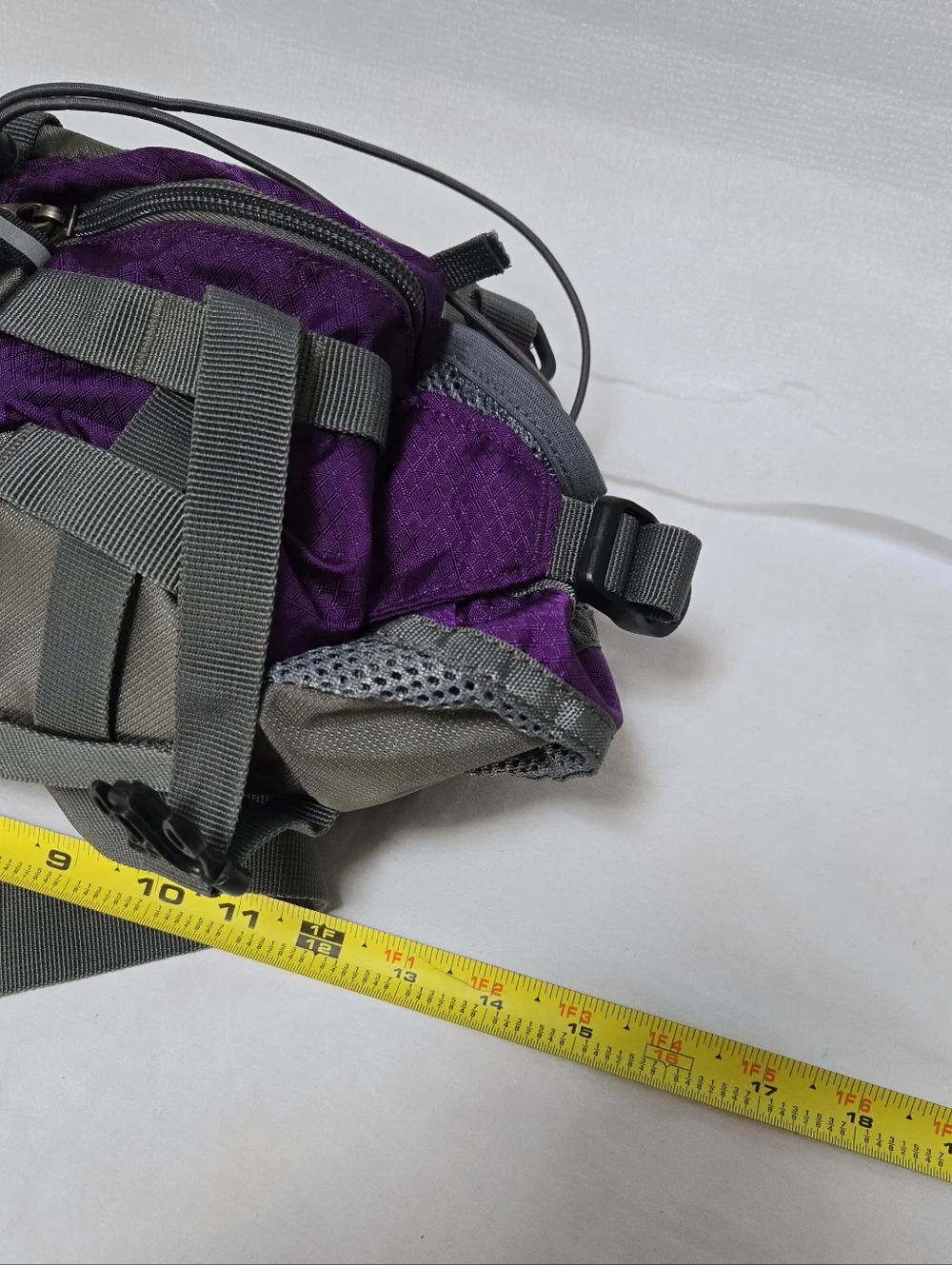Viscne Hiking Fanny Pack Utility Waist Bag Trail Purple Gray Unisex
